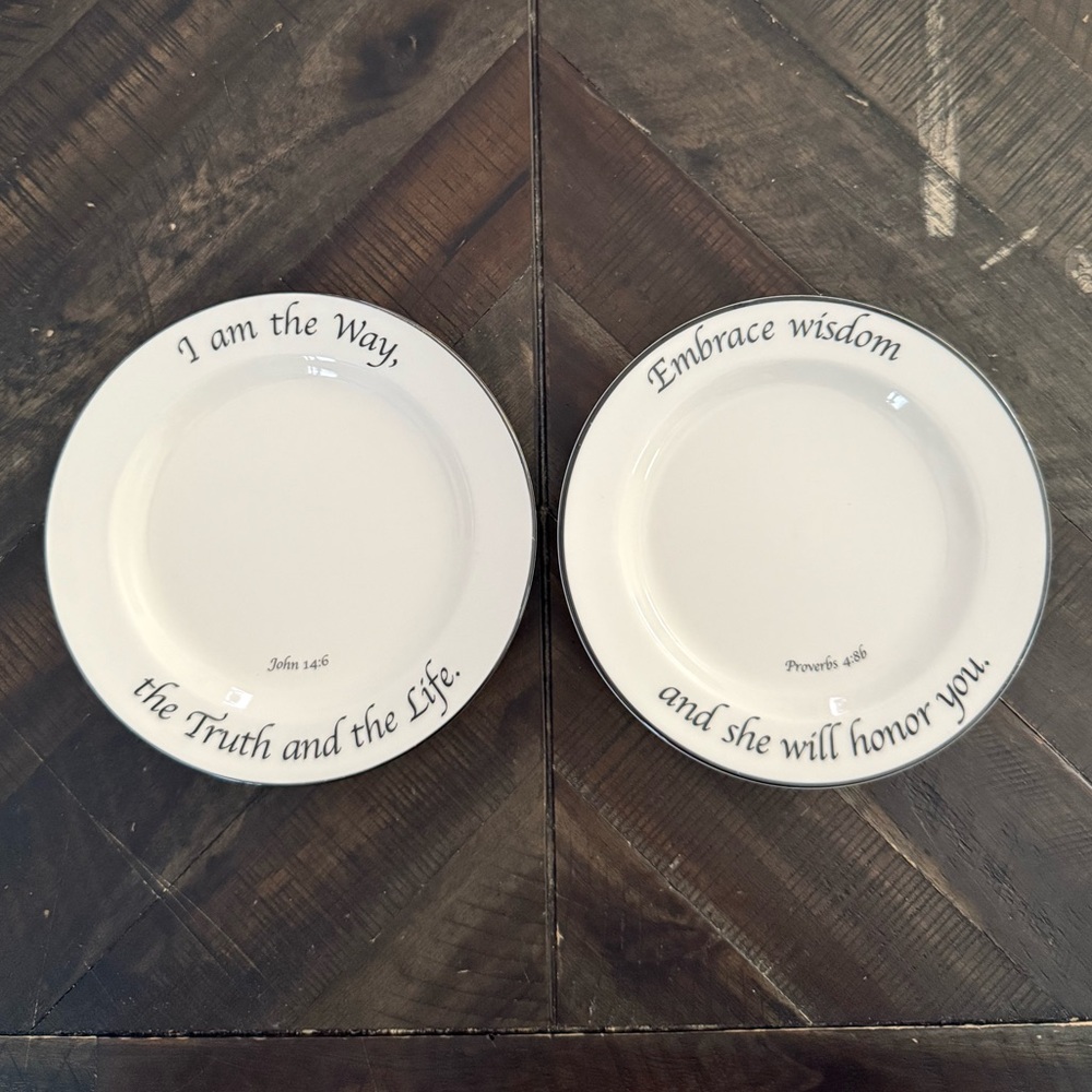 Feed on the Word Scripture Daily Bread Appetizer Plates Set (2)